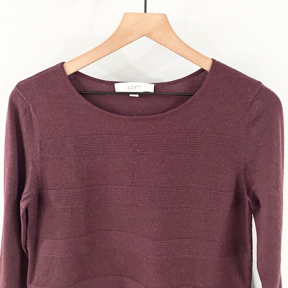 Loft Peplum Sweater Purple Size Medium - Picture 2 of 5